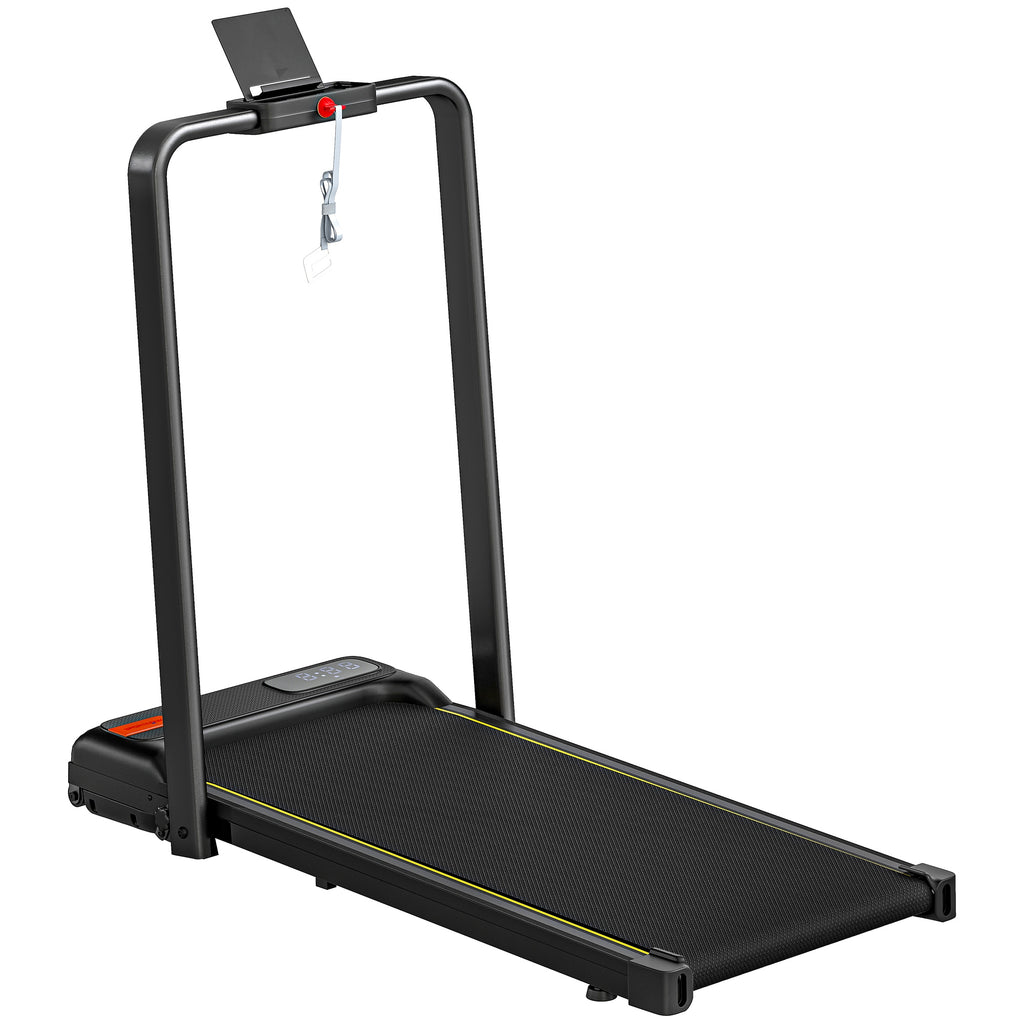 Folding Treadmill with Adjustable Incline, Speed 1-10 km/h, LED Display and Remote Control, Black