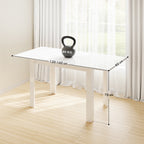 Extendable Dining Table for 4-6 People with Drop-Leaf Panels, Wooden, 120-160x80x78 cm, White