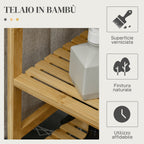 Bamboo and Polyester Laundry Basket with Ironing Board and 3-Tier Shelf, 113x34x82 cm