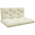 Outsunny 2-Piece Garden Cushion Set for Sofas and Pallets in Polyester with Thick Filling, Cream