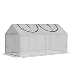Outsunny Garden Greenhouse with PE Cover, Vegetable Garden Greenhouse with Stakes and Extended Edges for Plants and Flowers, 120x60x60cm, White