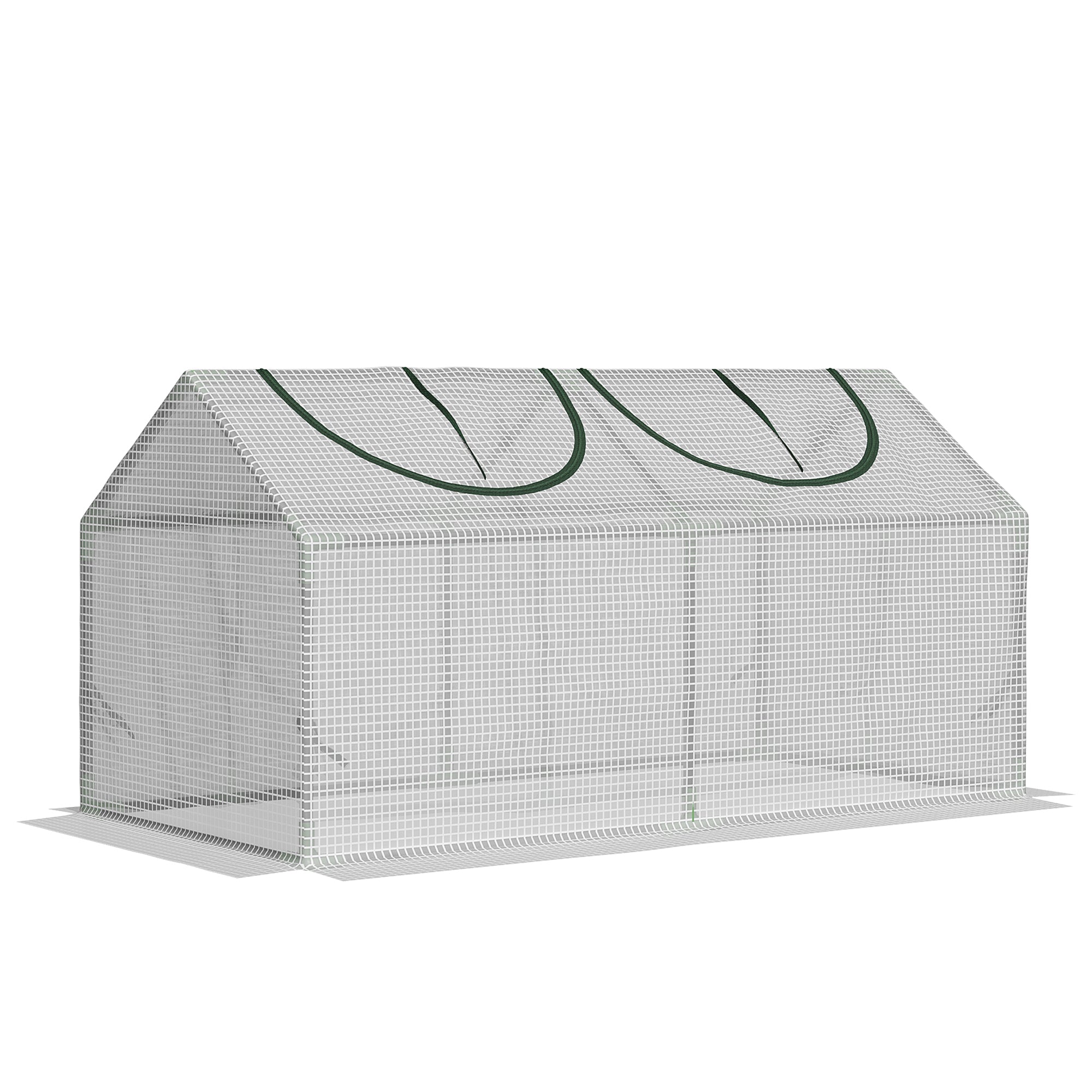 Outsunny Garden Greenhouse with PE Cover, Vegetable Garden Greenhouse with Stakes and Extended Edges for Plants and Flowers, 120x60x60cm, White
