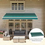 Outsunny Replacement Awning Cover for 3x2.5m Retractable Sun Shade Sail in Anti-UV 50+ Polyester, Green