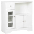 HOMCOM Sideboard Buffet with Open Compartment, Drawer, 3 Shelves and 2-Door Cabinet, Wooden, 80x30x82 cm, White