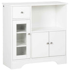 HOMCOM Sideboard Buffet with Open Compartment, Drawer, 3 Shelves and 2-Door Cabinet, Wooden, 80x30x82 cm, White
