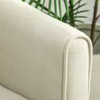 2-Seater Modern Sofa with Quilted Backrest and Velvet Upholstery, 124x73x92 cm, Cream