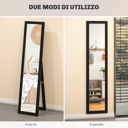 HOMCOM Wall and freestanding mirror with MDF frame for entrance, living room and bedroom, Black