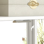 Space-Saving Slim Shoe Rack with Mirror and 4 Drawers for 24 Pairs of Shoes, 76x26x178cm, White