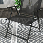Outsunny 3-Piece Garden Set with 2 Chairs 53.5x64x93 cm and Coffee Table Ø45x50 cm, Metal, Black
