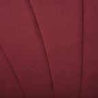Set of 2 Nordic Ergonomic Dining Chairs, Metal and Velvet Kitchen and Living Room Chairs, Dark Red, 52x54x79 cm