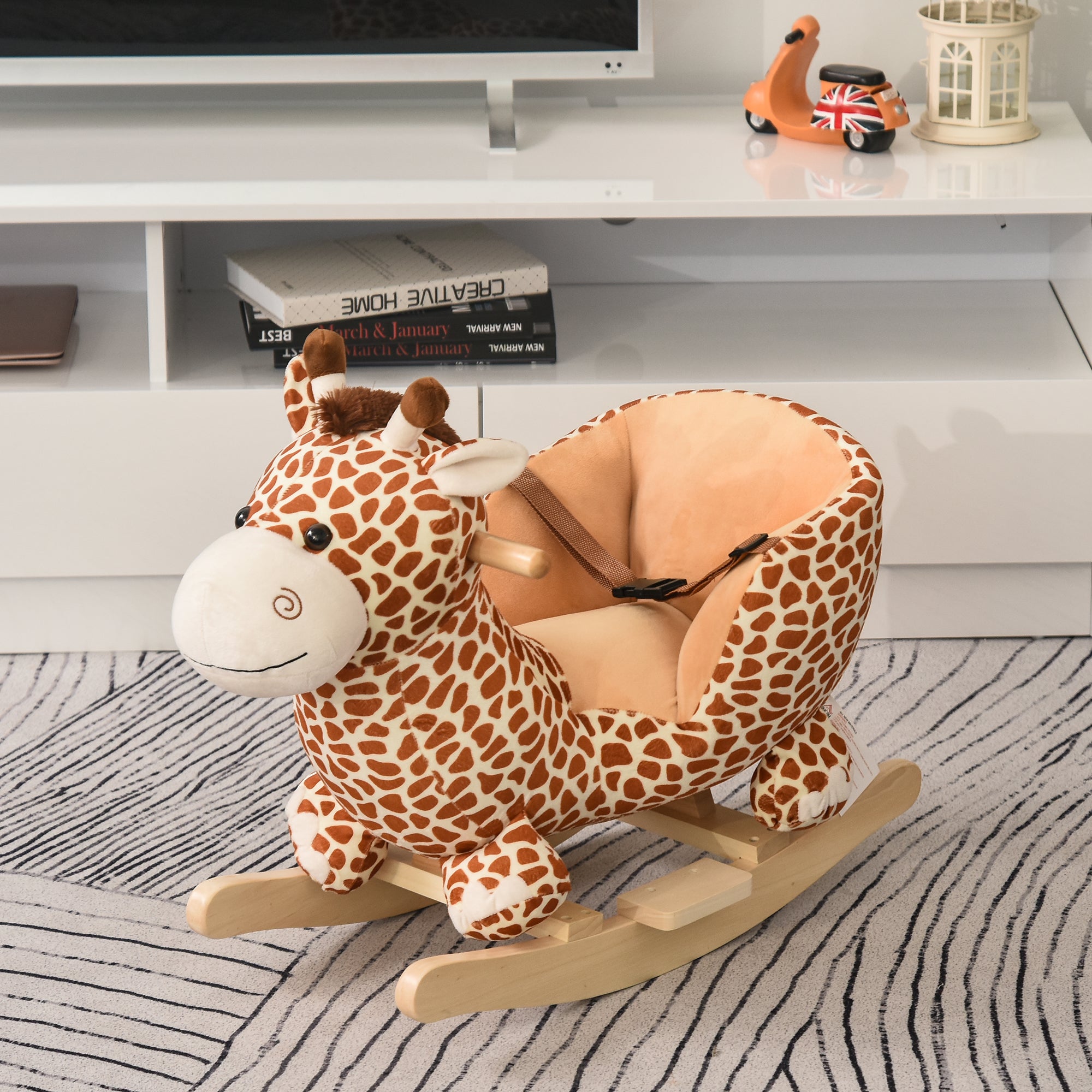 Wooden Giraffe Rocking Horse for Children 60x33x45cm