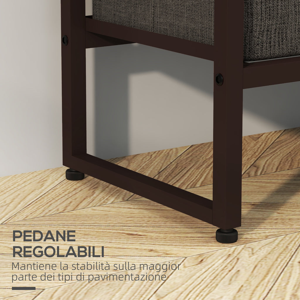HOMCOM Floor Coat Hanger with Rod, 3 Drawers and Shelves, in MDF Wood and Steel, 58.5x30x178 cm, Brown - Borgè