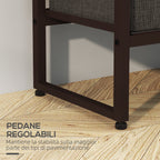 HOMCOM Floor Coat Hanger with Rod, 3 Drawers and Shelves, in MDF Wood and Steel, 58.5x30x178 cm, Brown - Borgè