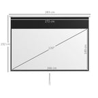 120" Projector Screen, 16:9 Ratio, Wall and Ceiling Mountable for Home and Office, White