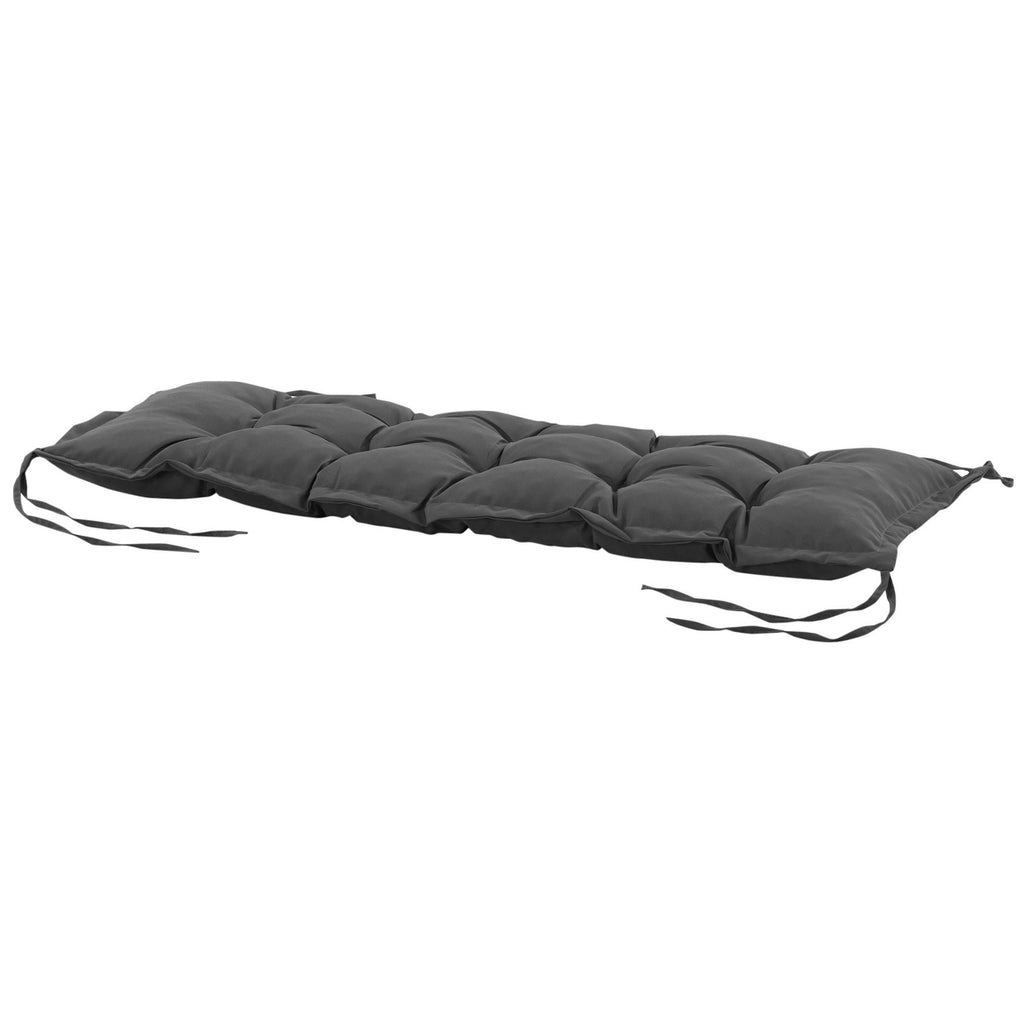 Garden Bench Cushion with Ties and Thick Padding, 100x40cm, Dark Gray - Borgè