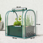 Outsunny Mini Greenhouse with Grow Bag and Roll-Up Door, 68x50x70 cm, Dark Green