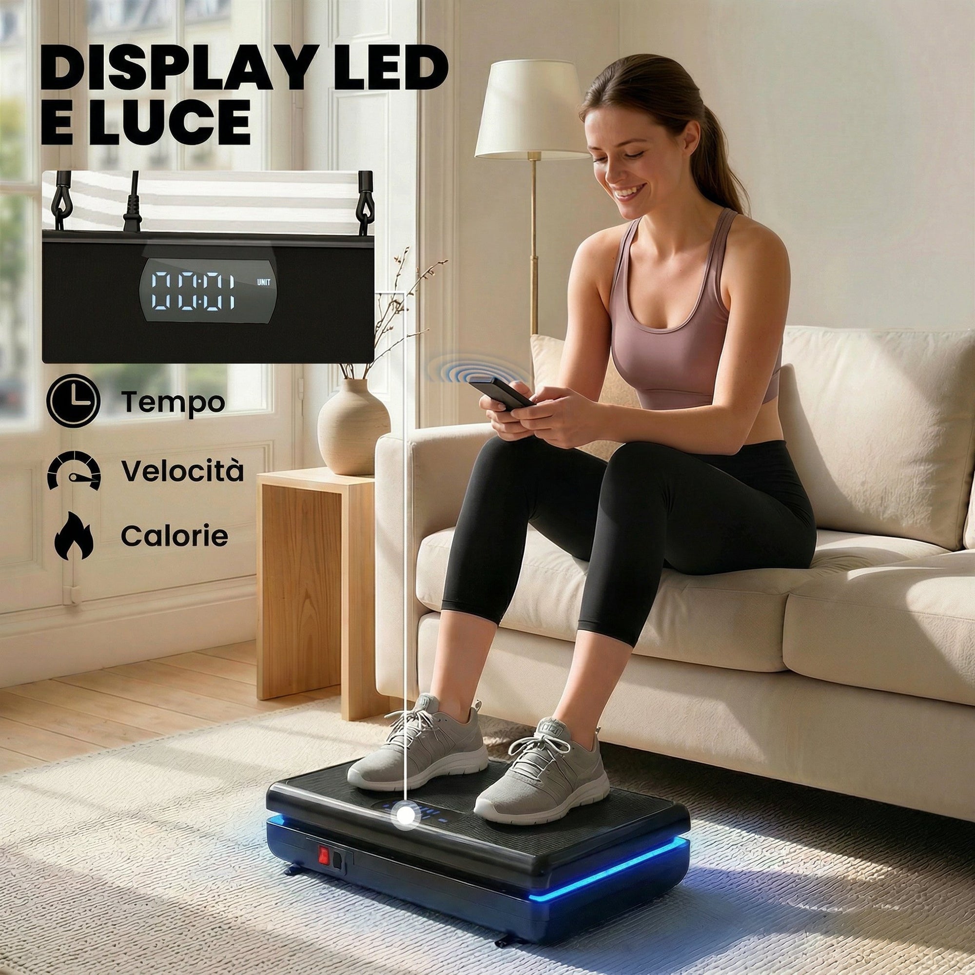 SPORTNOW Vibration Platform with 120 Speed Levels and 5 Programs