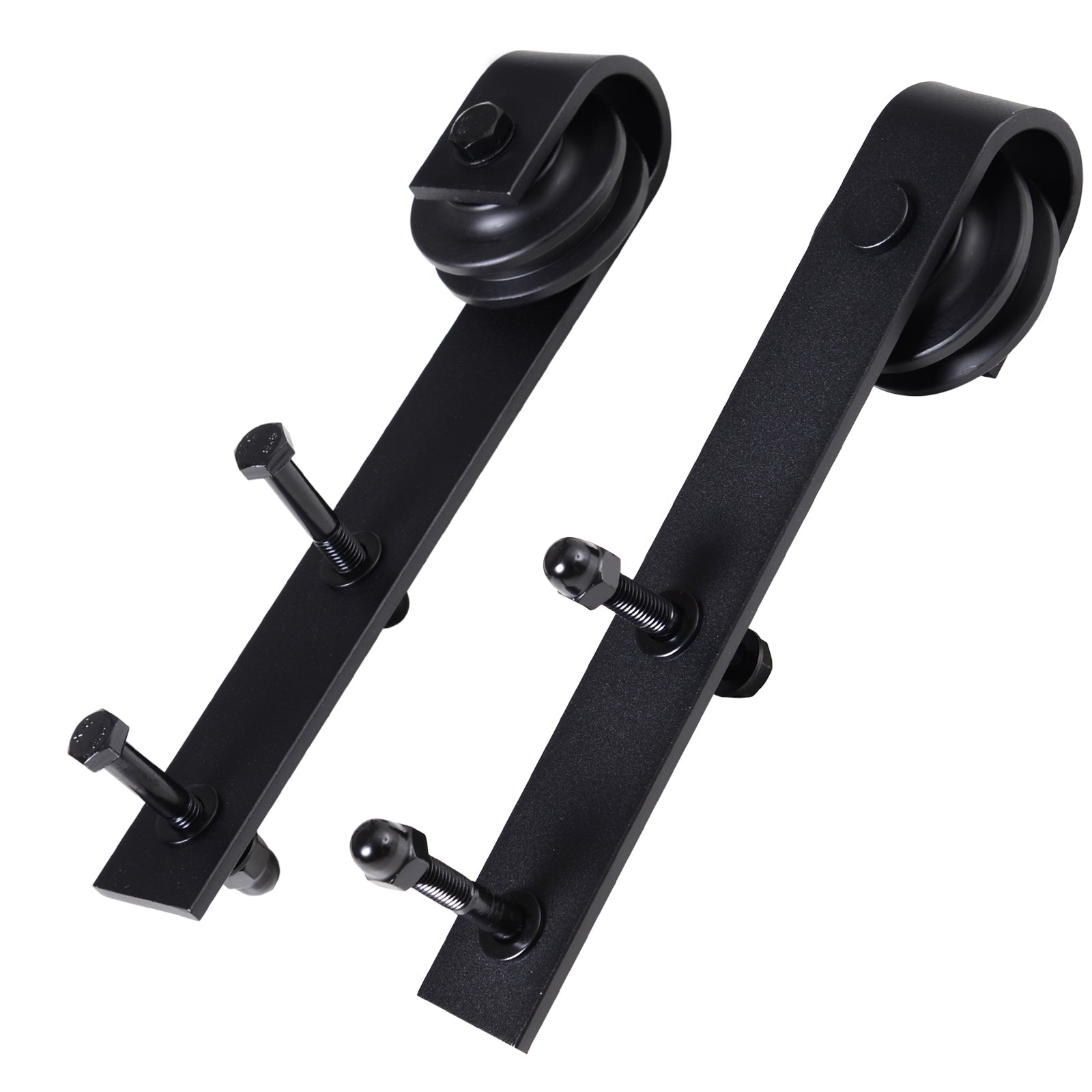 200cm Sliding Door Track Accessory Kit with Track and Rollers, Rustic Style, 90kg Load Capacity, Black Carbon Steel