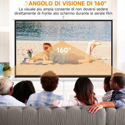 Projector Screen 84" with Adjustable Tripod, Plastic and Metal, 200x8x118 cm, White