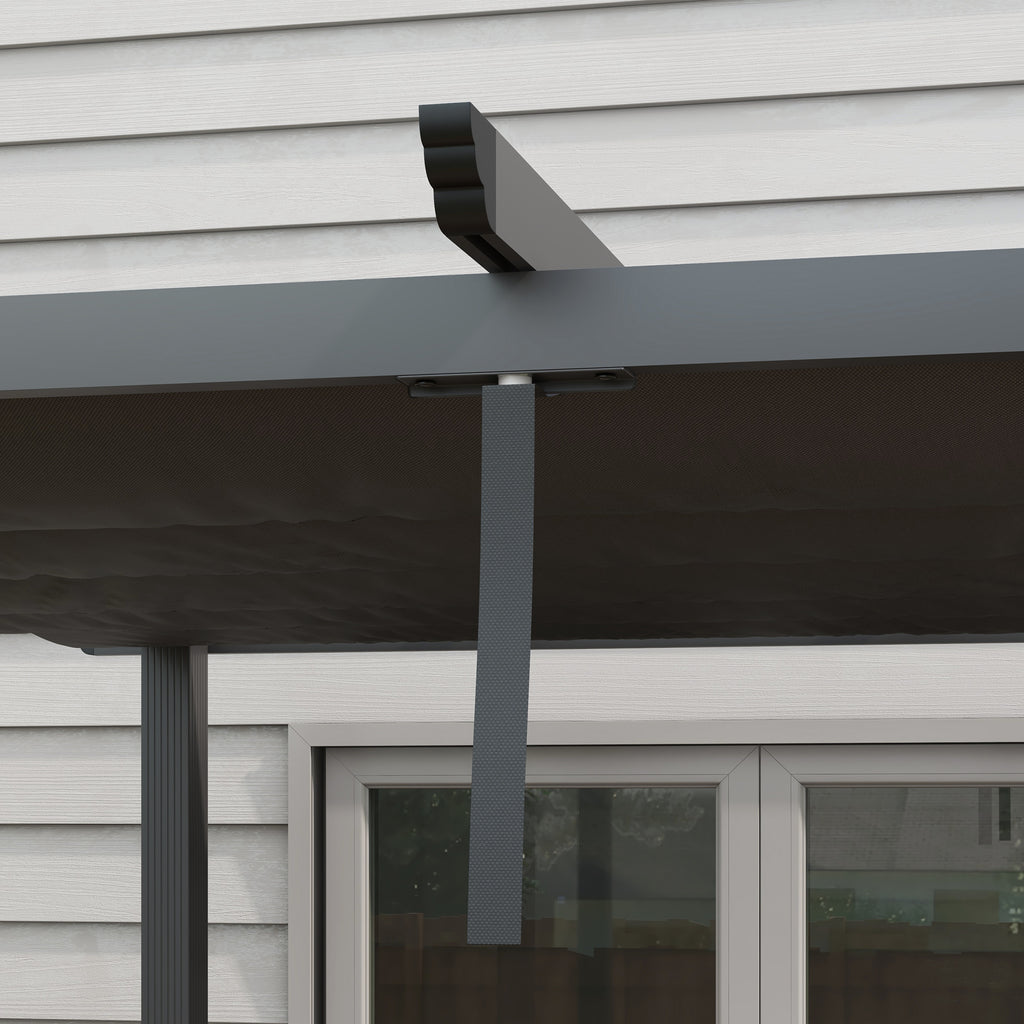 Pergola Gazebo 4x3 m with 8 Drainage Holes, in Aluminium, Metal and Polyester, Dark Gray - Borgè