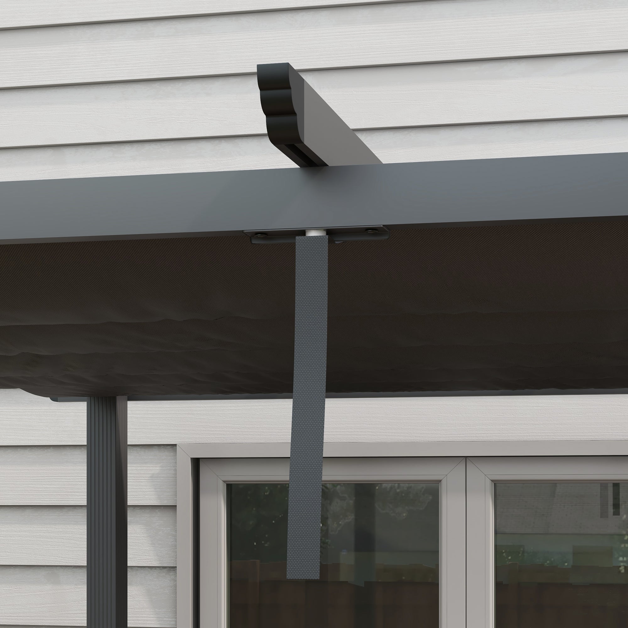 Pergola Gazebo 4x3 m with 8 Drainage Holes, in Aluminium, Metal and Polyester, Dark Gray - Borgè