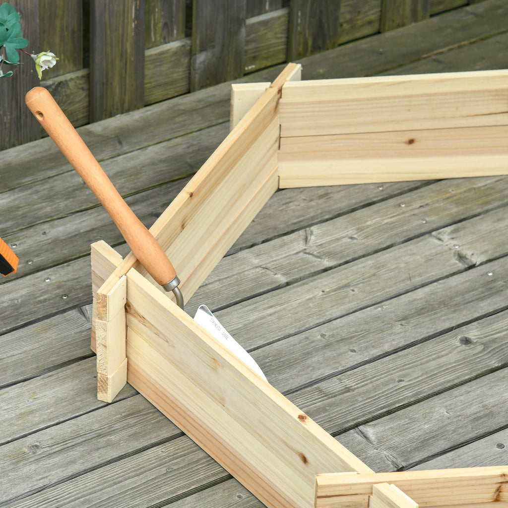 Wooden Garden Bed with Interlocking Structure, 100x92x16cm, Without Base