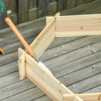 Wooden Garden Bed with Interlocking Structure, 100x92x16cm, Without Base