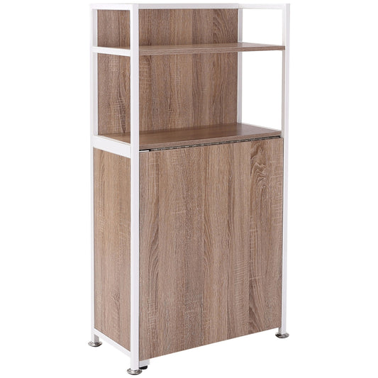 Corner Cabinet with Computer Desk, Pull-out Dining Table in MDF Wood and Metal, 97.5x62x121 cm