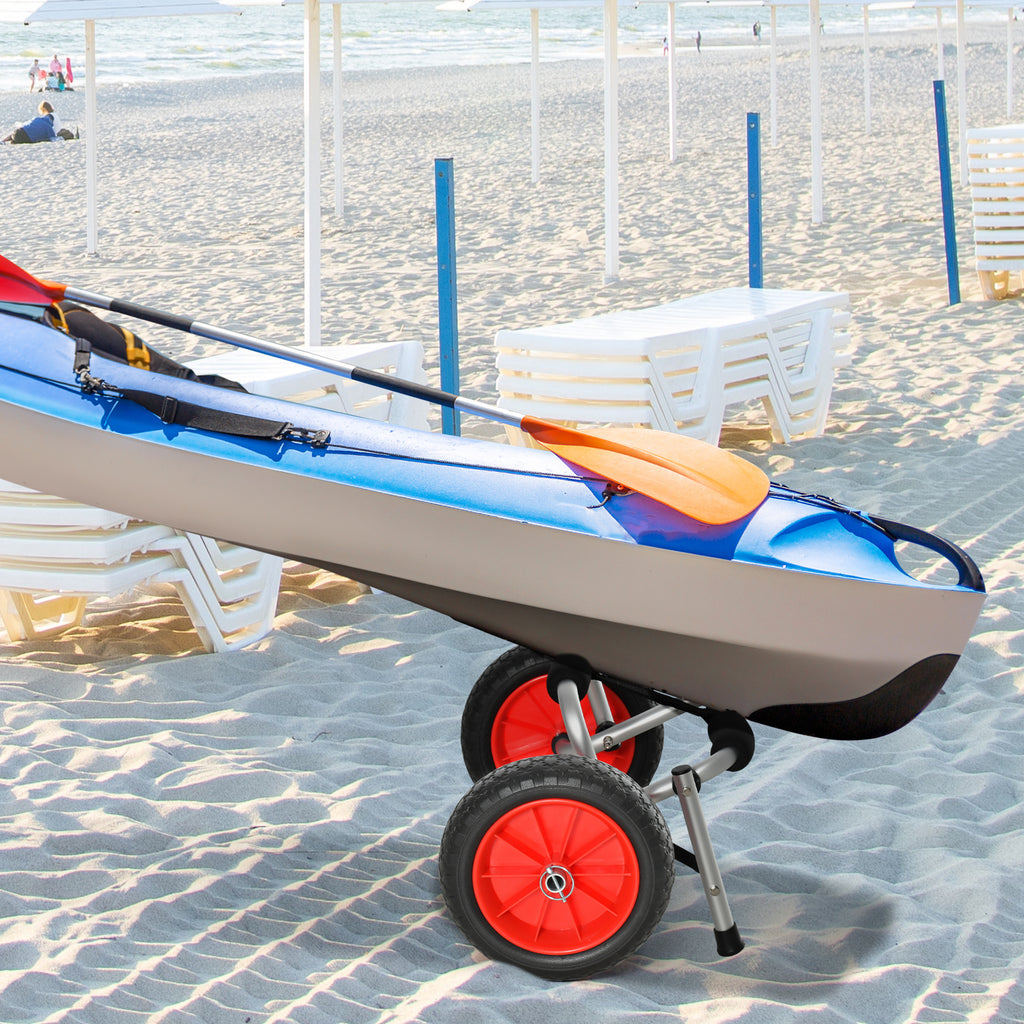 Folding Kayak Cart 25cm Tires Suitable for All Surfaces Max 70kg Aluminum 62x35x30cm