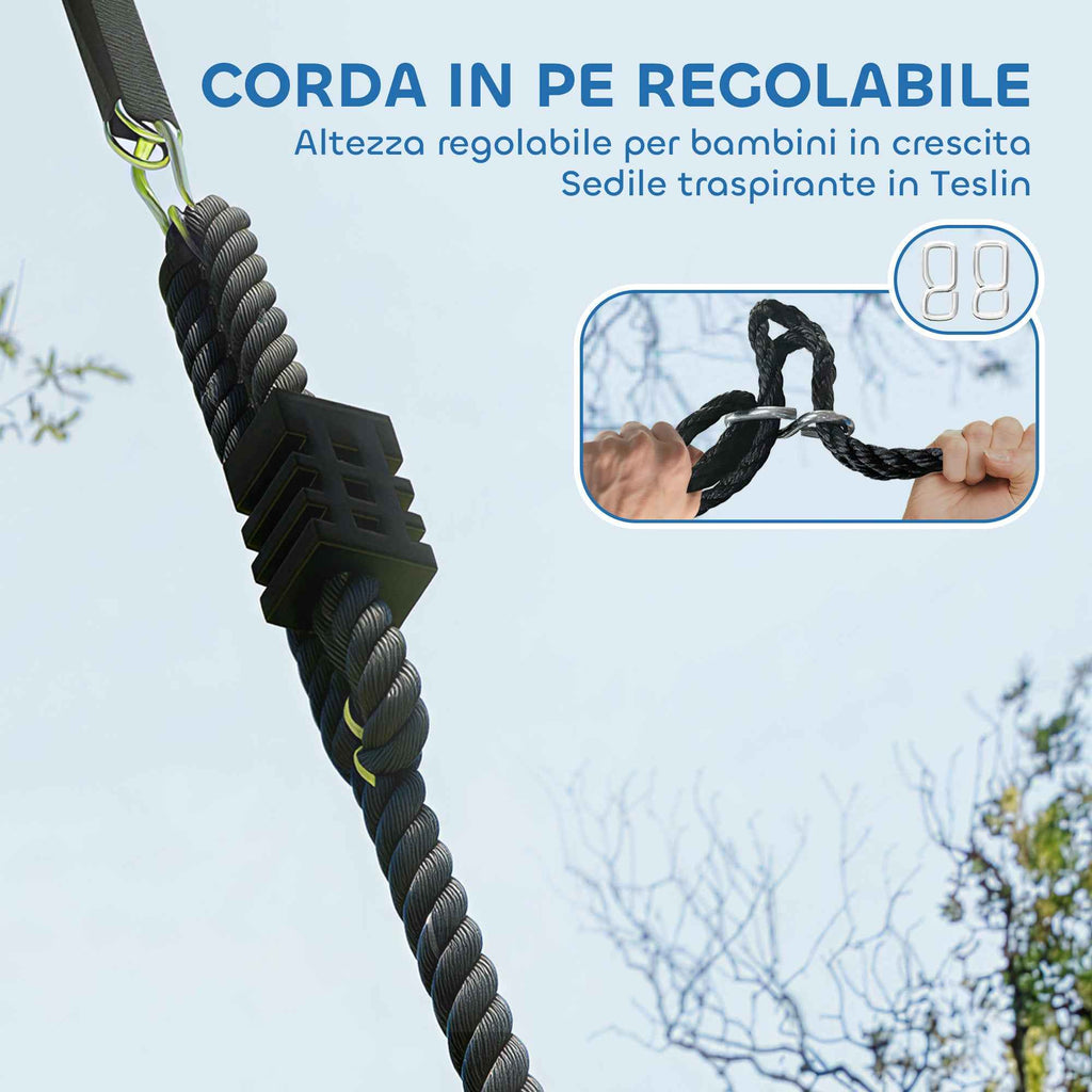 Nest Swing for Children 3-8 Years with Ropes and Straps, in PE and Oxford Fabric, 100x100x180 cm, Multicolored