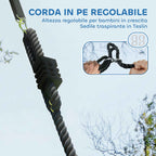 Nest Swing for Children 3-8 Years with Ropes and Straps, in PE and Oxford Fabric, 100x100x180 cm, Multicolored