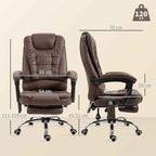 Vinsetto Office Chair with Remote Control and 6 Massage Points, Microfiber, 65x70x111-119 cm, Brown