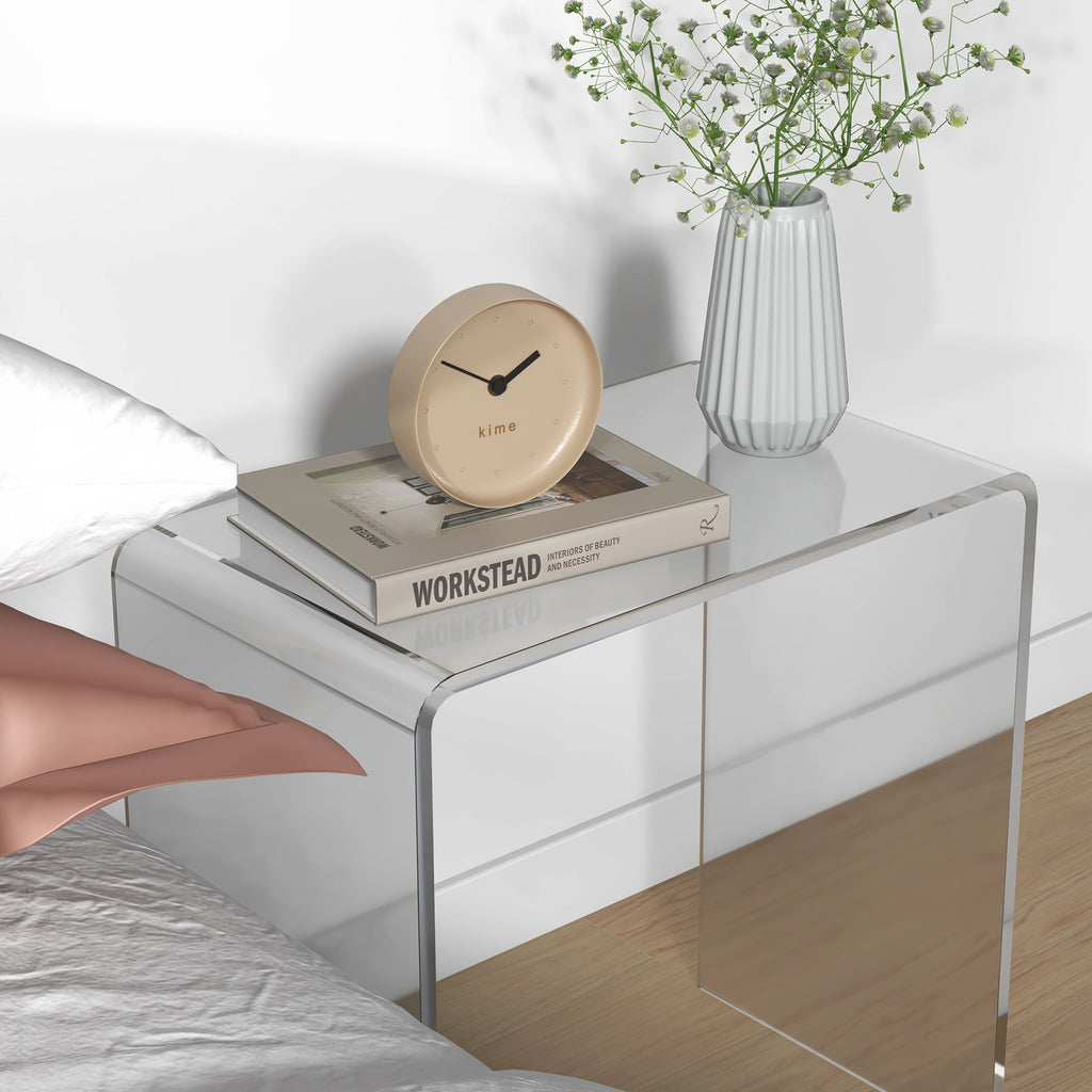 Homcom Living room coffee table in UC with smooth edges and rounded corners, 53.5x30.5x53.5 cm, transparent - Borgè