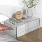 Homcom Living room coffee table in UC with smooth edges and rounded corners, 53.5x30.5x53.5 cm, transparent - Borgè