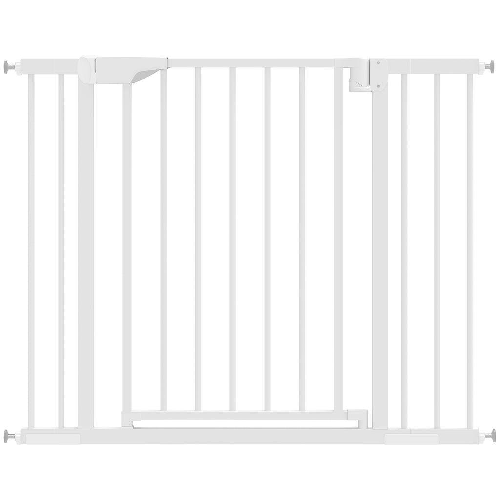 PawHut Baby and Pet Safety Gate, Self-Closing and Pressure Fit, 76-103x76 cm, White