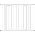 PawHut Baby and Pet Safety Gate, Self-Closing and Pressure Fit, 76-103x76 cm, White
