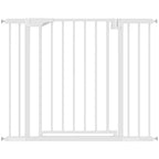 PawHut Baby and Pet Safety Gate, Self-Closing and Pressure Fit, 76-103x76 cm, White