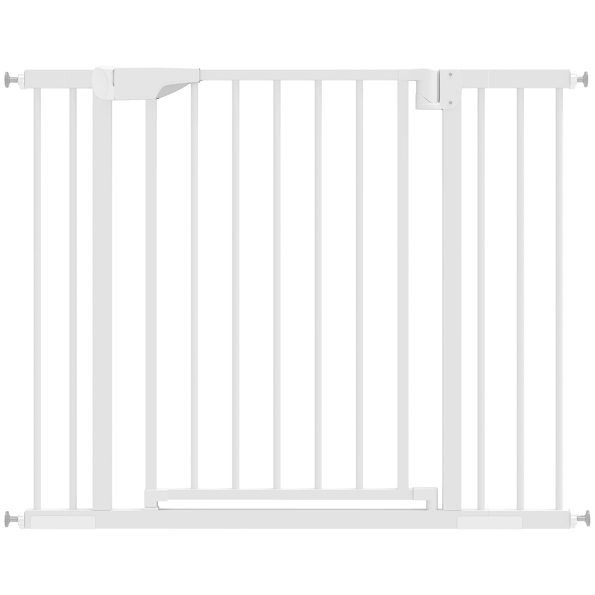 PawHut Baby and Pet Safety Gate, Self-Closing and Pressure Fit, 76-103x76 cm, White