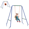 2-in-1 Garden Swing for Babies and Children from 6 Months to 8 Years, Orange and Blue