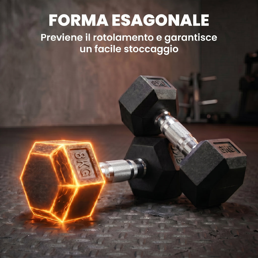 HOMCOM 2 x 8 kg Dumbbell Set with Non-Slip Grip for Home Fitness Strength Training, Black