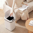 HOMCOM 12L Infrared Waste Bin with Removable Bucket, Stainless Steel, ABS and PP, 28x22x41 cm, White