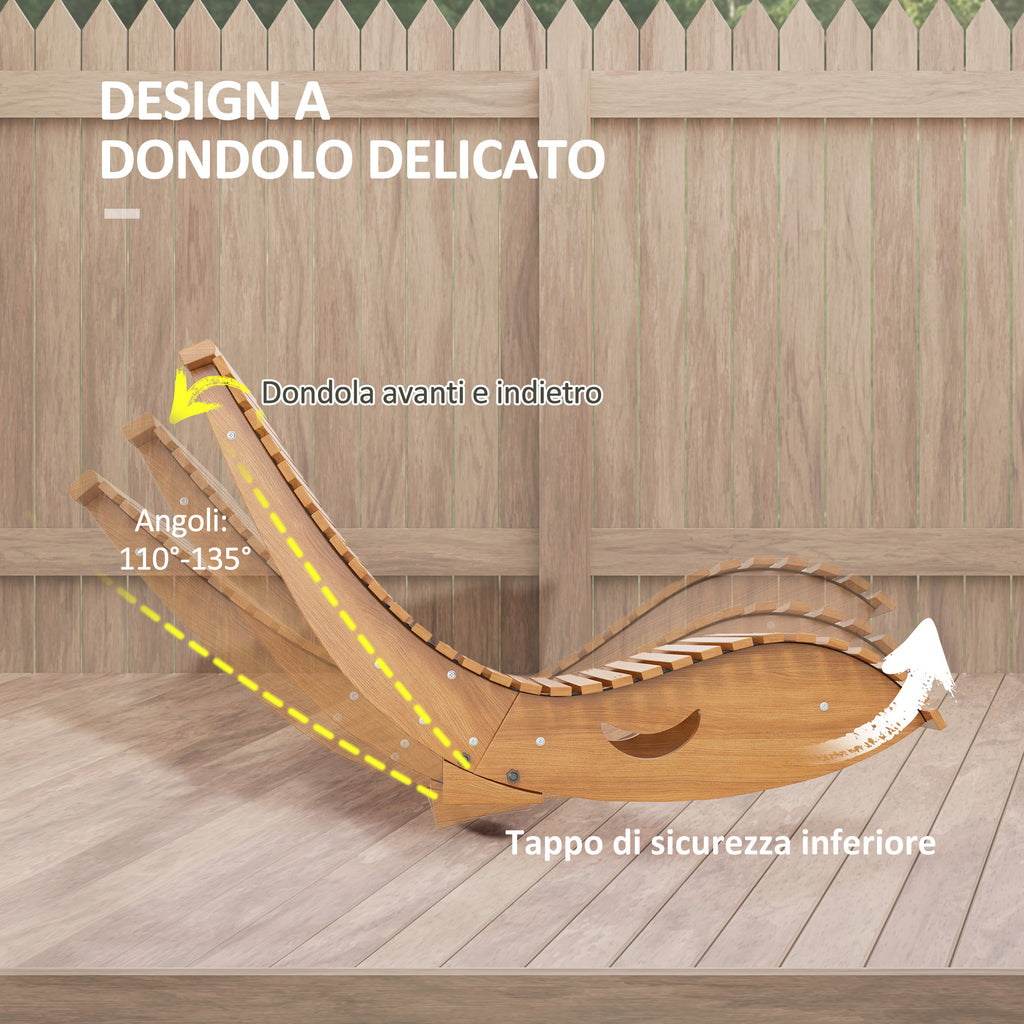 Outsunny S-Shaped Garden Rocking Chair with Ergonomic Seat, Made of Fir and Pine Wood, 130x60x60 cm