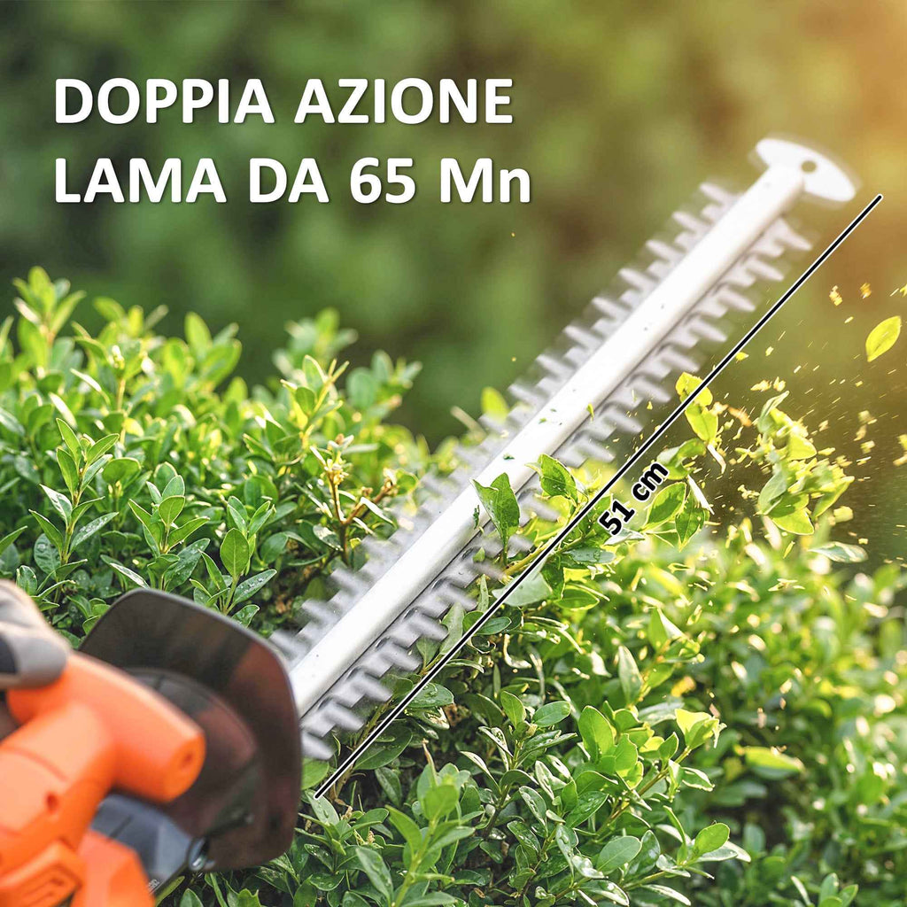 Outsunny Cordless Hedge Trimmer with 2 x 4000mAh Batteries and Aluminum Telescopic Pole