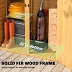 Outsunny Brown Wooden Shed, Tool Storage with 2 Shelves