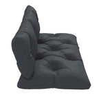 Outsunny 2-Piece Garden Cushion Set for Sofas and Pallets in Polyester with Thick Filling, Charcoal Grey