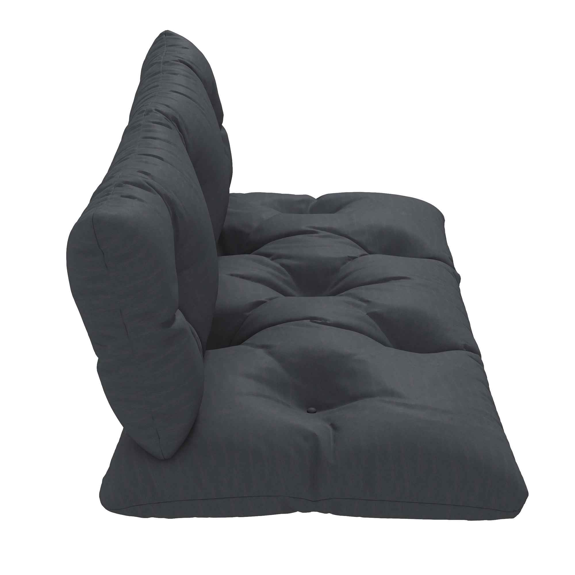 Outsunny 2-Piece Garden Cushion Set for Sofas and Pallets in Polyester with Thick Filling, Charcoal Grey