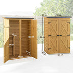 Outsunny Brown Wooden Shed, Tool Storage with 2 Shelves