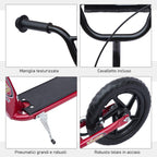 Kids Scooter for 5-12 Years Old with Rear Brake and Adjustable Handlebar, 120x52x80-88 cm, Red