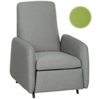 Reclining Relax Armchair with Removable Footrest, Replacement Cover and Seat with Springs, Gray