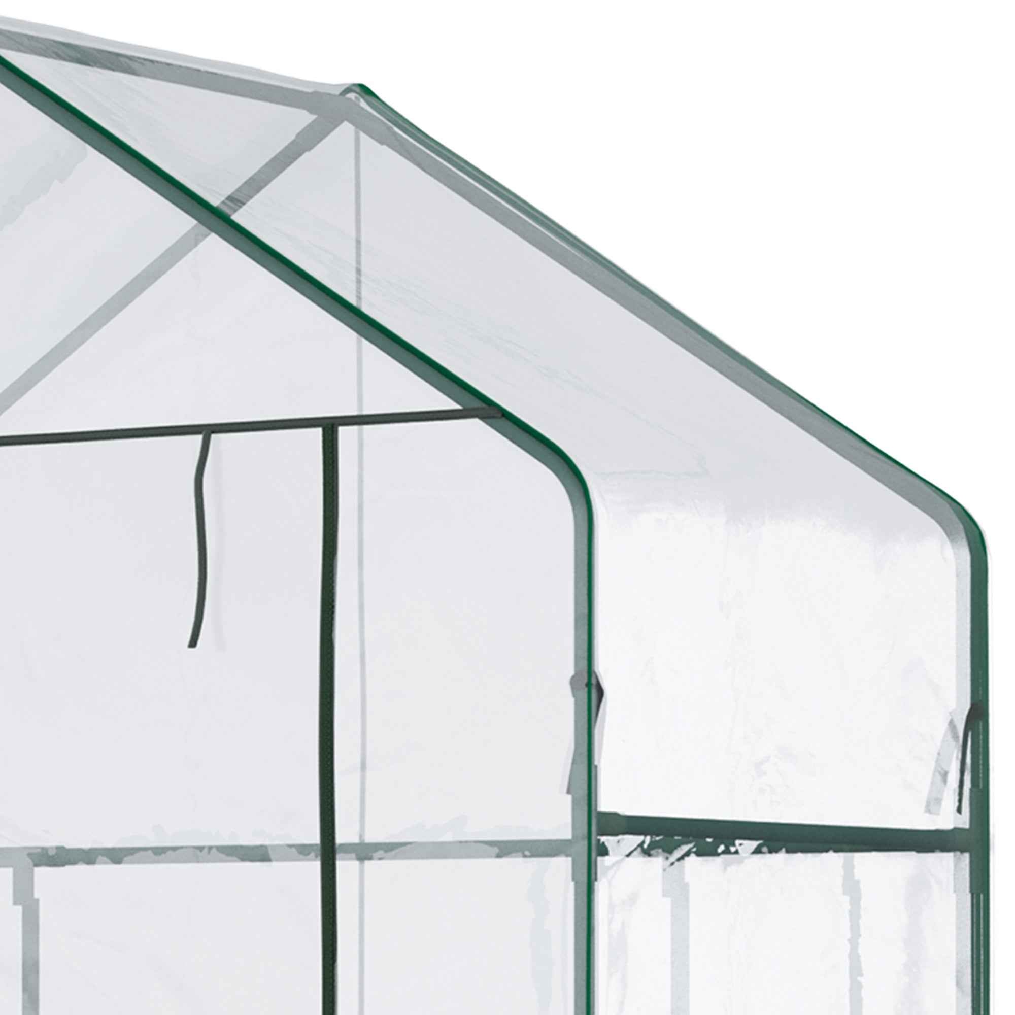 Outsunny Waterproof and UV-Proof PE Garden Greenhouse with Mounting Accessories, 142x73x195 cm, Green